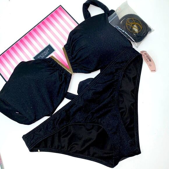 🔥VICTORIA SECRET  swimsuit  top medium push-up bottom- small  New #1 - Picture 1 of 9
